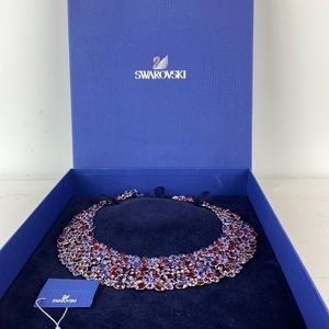 Swarovski Crystal Multi Color Bib Necklace 16"
